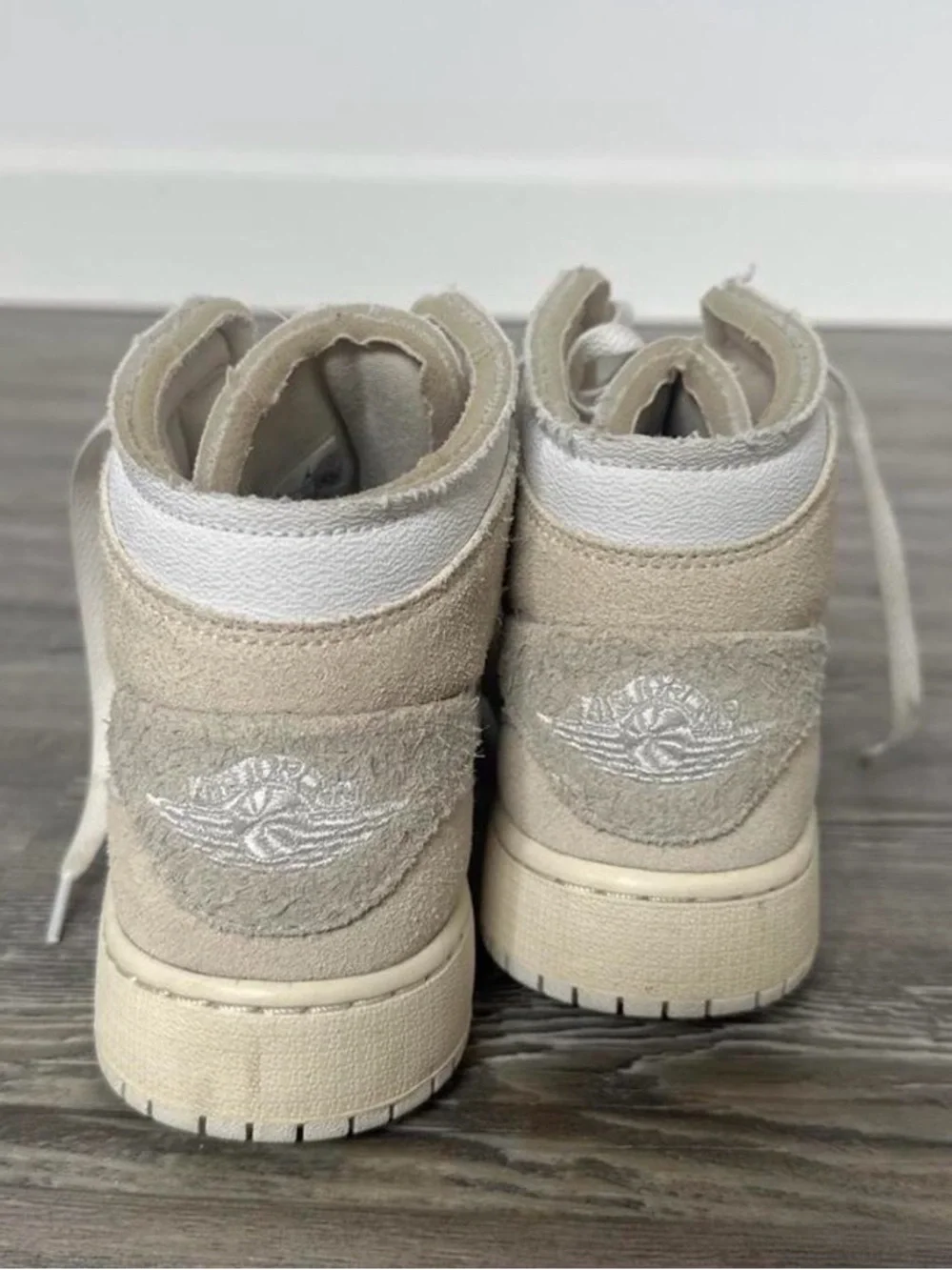 Jordan High-Top Sneakers in White and Beige